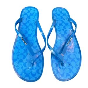 Coach Blue lyra Flip Flops size 7